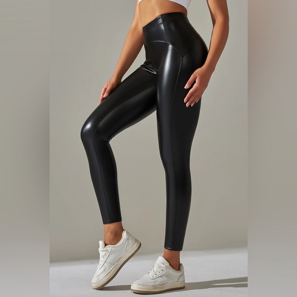 NEW Faux Leather ♦️ High-waisted Leggings - Picture 7 of 11
